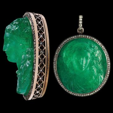 The carved emerald  cameo of Princess Dolgorouky