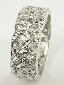 Embrace the Grandeur: An Extra Wide Antique Wedding Ring from the Art Deco Era