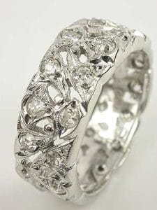 Embrace the Grandeur: An Extra Wide Antique Wedding Ring from the Art Deco Era