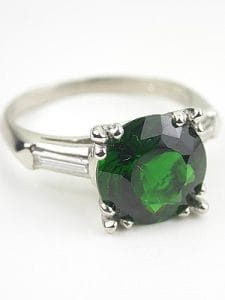 Vintage Chrome Tourmaline and Iridium Platinum Ring (Circa 1950s)
