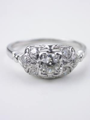 vintage engagement ring with Old European Cut Diamond