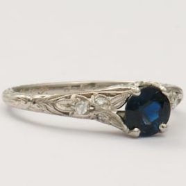 Antique Engagement Ring with Sapphire
